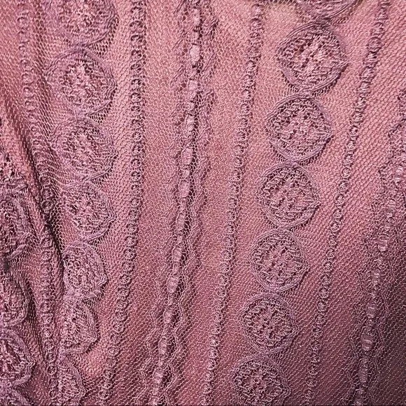 Mossimo Plum Chiffon Lace Sheer Blouse Tank - Picture 4 of 8